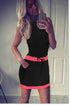 Sleeveless Stitching Bow Mini Dress